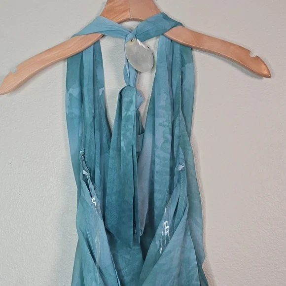 Peppermayo Ocean Away Deep Cowl Mini Halter Neck Dress Size 4  NwT. - Picture 7 of 10